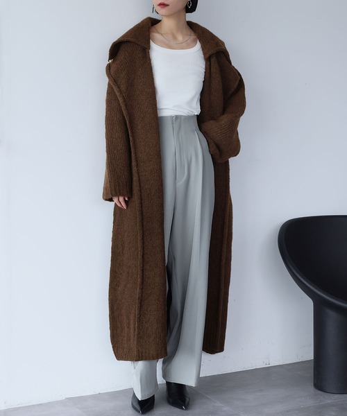 LOWO コート チェスターコート オーバーサイズロングガウンコート