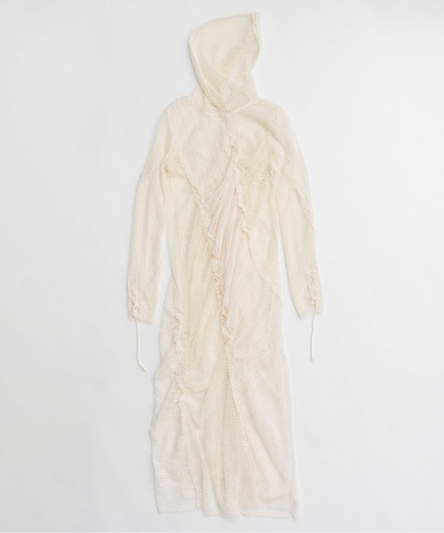 ワンピース Mesh Fabric Docking Hood Dress/メッシュドッキングフードワンピース_19