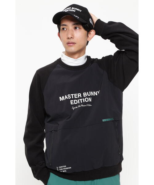 MASTER BUNNY EDITION - マスターバニー プリントプルオーバーニット ブラック メンズ 4サイズ マスターバニーエディション ゴルフウェア 長袖セーター 春 夏