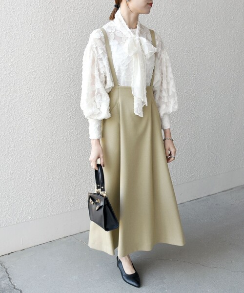 SHIPS any スカート any:「洗濯機可能」オックス フレア サスペンダー