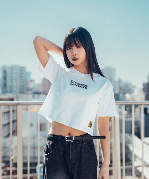 Subciety（サブサエティ） tシャツ 半袖 Cropped leopard box tee