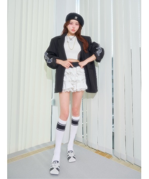 【ྐ❤︎ 】ダーリッチ レースドッキングラインクロップドトップス Darich - 新品タグ付き ダーリッチ レースドッキングライン