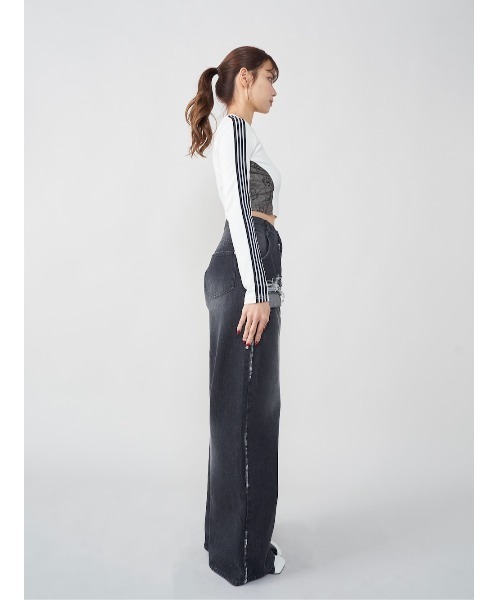 darich シャツドッキングレースアップニットトップス　BLK ダーリッチ Darich シャツドッキングオフショルニットトップス