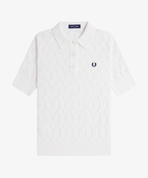 FRED PERRY ポロシャツ ポロ Textured Open-Knit Polo Shirt
