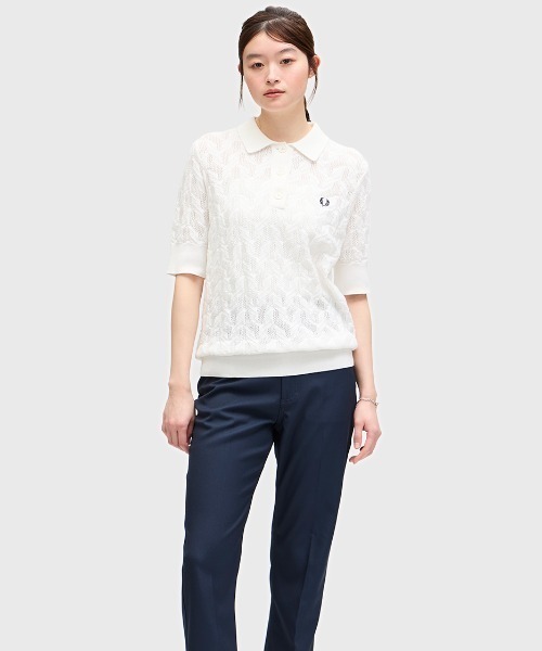 【美品】FREDPERRY ポロシャツニット　レディースUK10 A16@2 楽天市場】フレッドペリー ニット ポロシャツ レディース