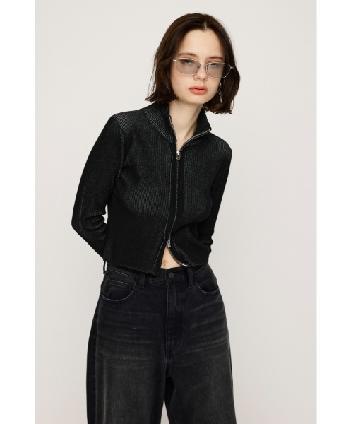 SLY tシャツ FRONT ZIP H/N RIB TOPS フロントジップ ハイネック