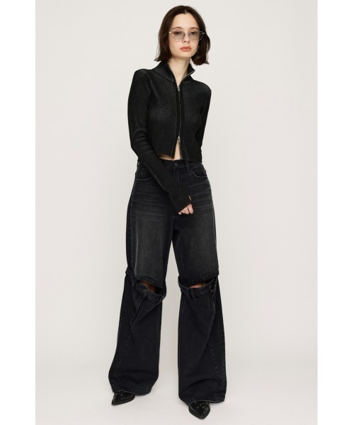 SLY フロント ジップ ブリーチ リブ トップス SLY フロント ジップ ブリーチ リブ トップス SLY FRONT ZIP
