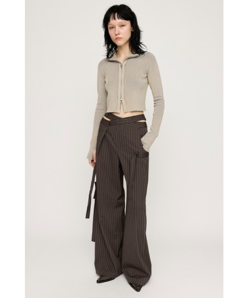 SLY tシャツ FRONT ZIP H/N RIB TOPS フロントジップ ハイネック
