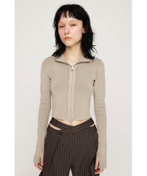 SLY tシャツ FRONT ZIP H/N RIB TOPS フロントジップ ハイネック