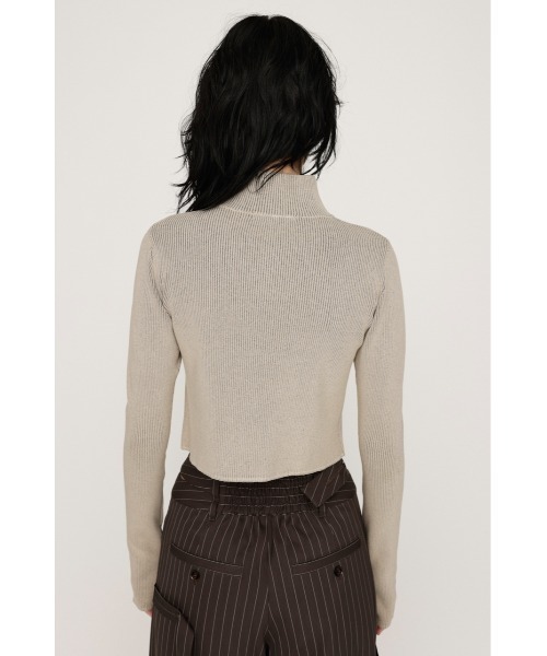 SLY tシャツ FRONT ZIP H/N RIB TOPS フロントジップ ハイネック