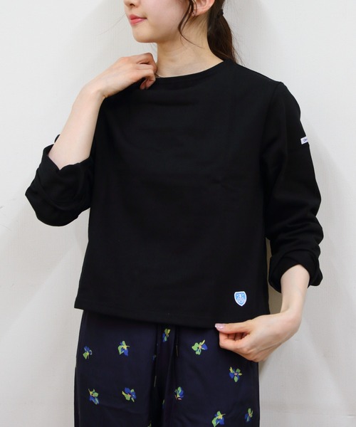 tシャツ ORCIVAL/オーシバル　ボートネックロングスリーブクロップド　ソリッド　BOAT NECK LONG SLEEVE CROPPED P.