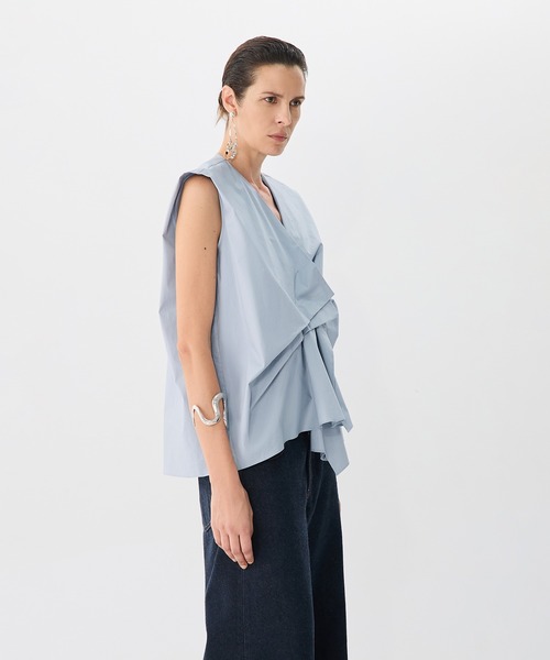 ブラウス シャツ Asym Tuck Shirt / タックノースリーブブラウス レディース JNBY ブラウス シャツ Asym Tuck Shirt / タックノースリーブ
