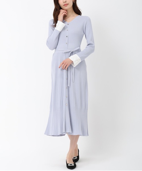 MISCH MASCH（ミッシュマッシュ） ワンピース カフス袖Vネックニット