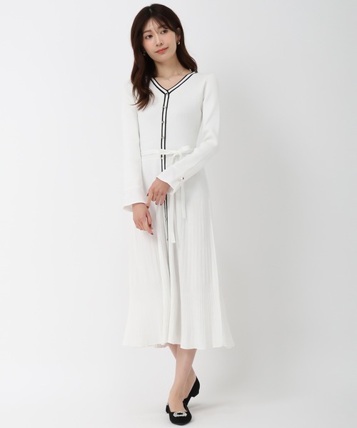 MISCH MASCH（ミッシュマッシュ） ワンピース カフス袖Vネックニット