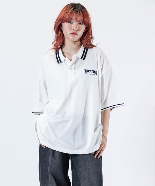 THRASHER（スラッシャー） ポロシャツ 半袖 「at」「THRASHER