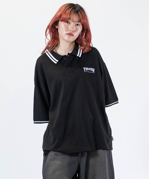 THRASHER（スラッシャー） ポロシャツ 半袖 「at」「THRASHER