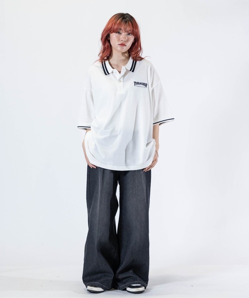 THRASHER（スラッシャー） ポロシャツ 半袖 「at」「THRASHER