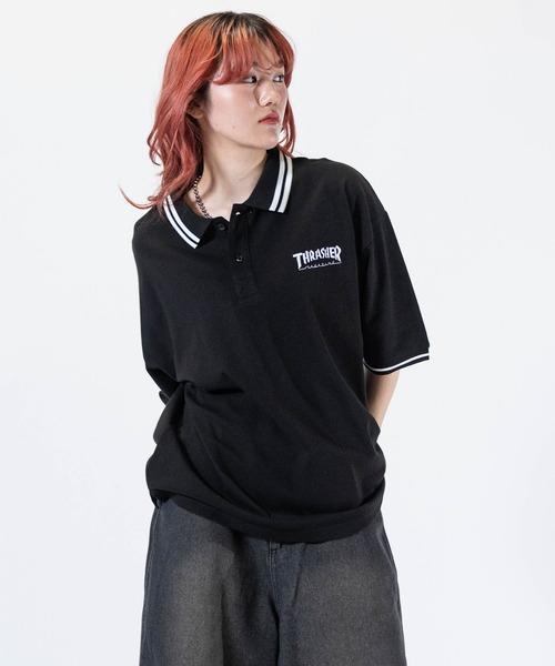 THRASHER（スラッシャー） ポロシャツ 半袖 「at」「THRASHER