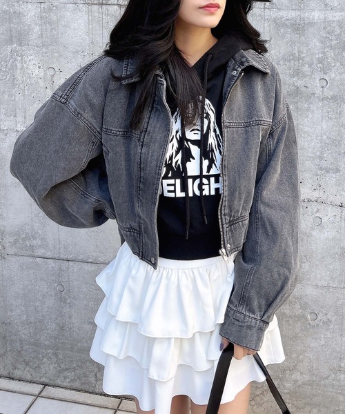 【23AW NEW】GIVENCHY_woman/ クロップド デニム ジャケット /黒 23AW NEW】GIVENCHY_woman/ クロップド デニム ジャケット /黒