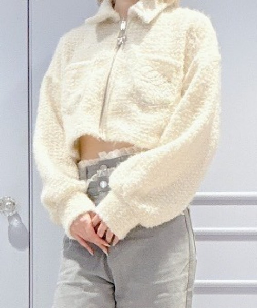 lilLilly アウター lilLilly ブルゾン アウター ラメニットジャケット レディース