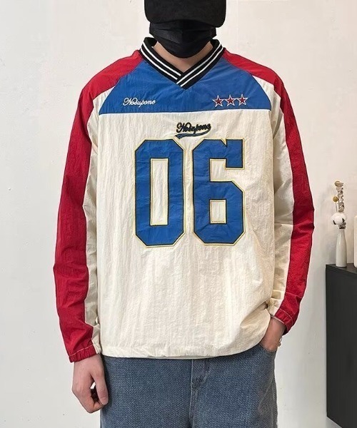 FreeZone トレーナー スウェット ユニフォーム風ロゴナンバートップ