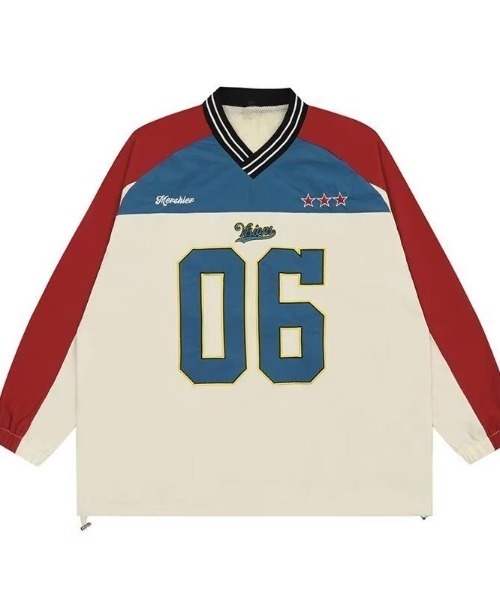 FreeZone トレーナー スウェット ユニフォーム風ロゴナンバートップ