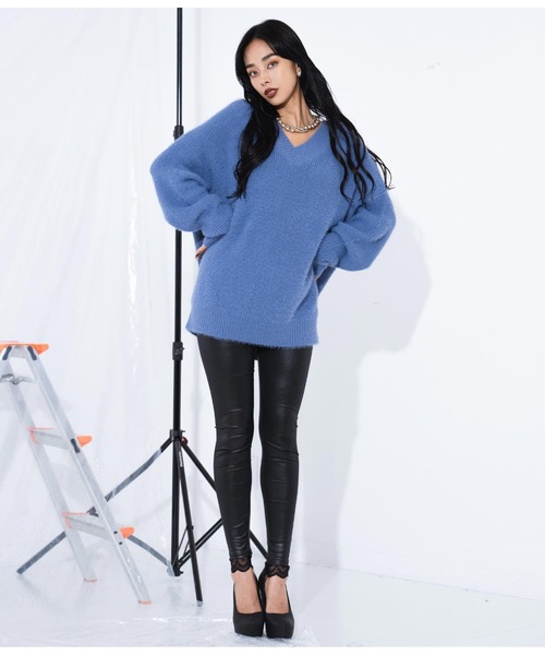 「LATINA」 Vネックニット FREE グレー レディース_画像4