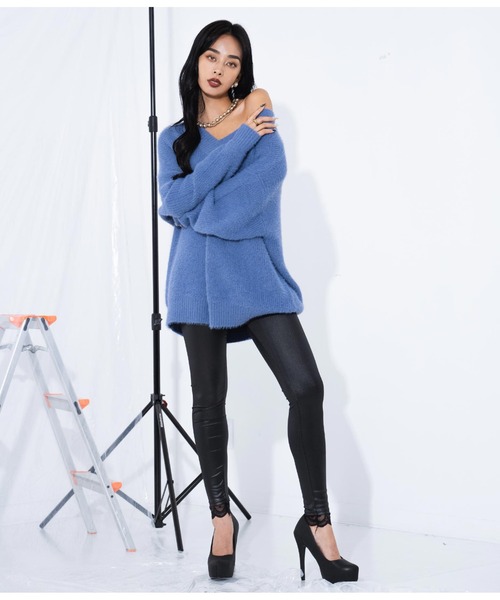 「LATINA」 Vネックニット FREE グレー レディース_画像5