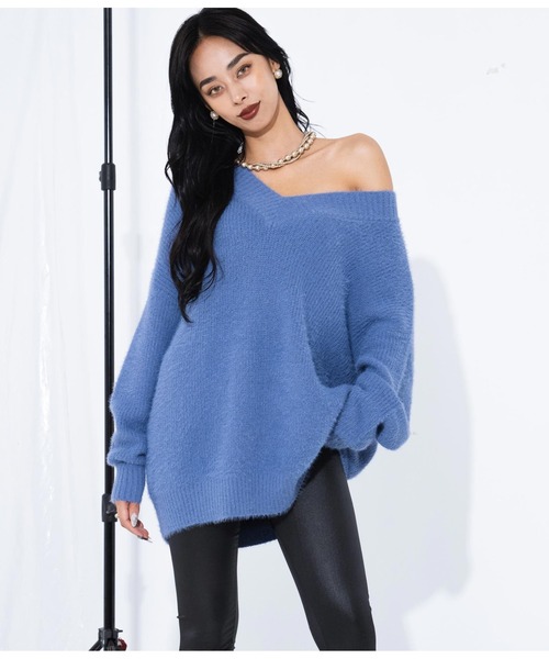 「LATINA」 Vネックニット FREE グレー レディース_画像6