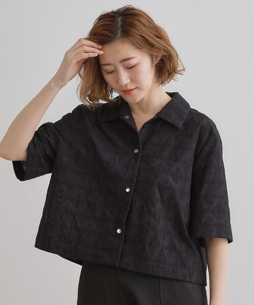 grove ジャケット テーラードジャケット 刺繍レースショート