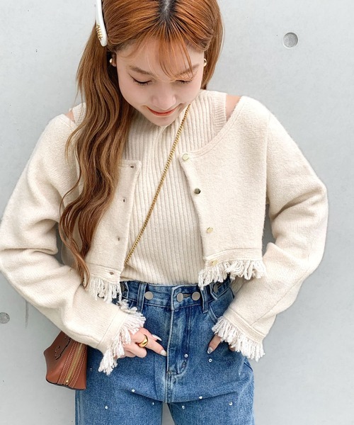 「mily bilet」 ニットアンサンブル MEDIUM アイボリー レディース_画像2