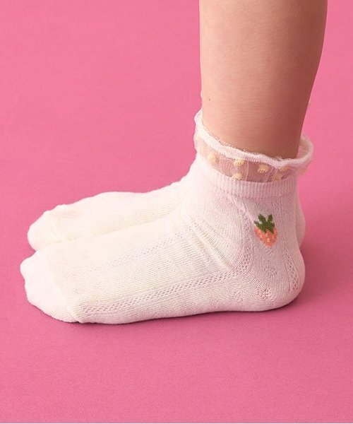 靴下 いちごふりふりソックス キッズ 子供 女の子 : ZOZOTOWN