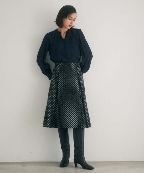 ANAYI ブラウス　ネイビー サイズ38 ANAYI 「ANAYI」 長袖ブラウス 38 ネイビー レディース