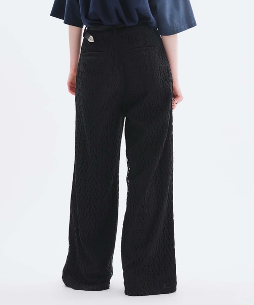 selle glant /コードレースワイドスラックスパンツ selle glant スラックス TUCK WIDE SPRAY SLACKS/タックワイド