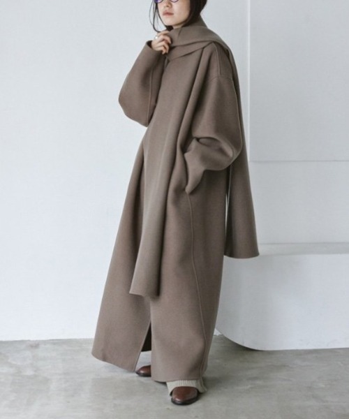 TODAYFULノーカラーグレーコート オーバーサイズサイズ38 TODAYFUL 「TODAYFUL」 ノーカラーコート 38 チャコールグレー