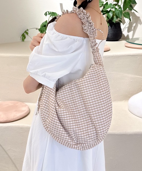 ローズ様♡親子三日月ショルダーバッグ♡ジョリーフルール 乙女なリボンのがま口バッグ(ジョリーフルール・サテン生地