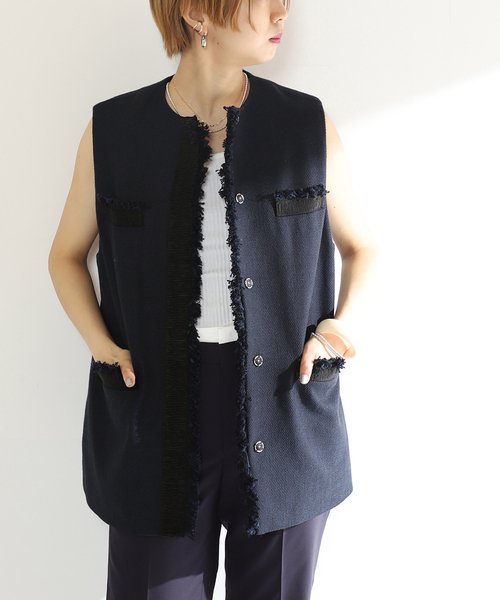 VERMEIL par iena ベスト VERMEIL par iena（ヴェルメイユパーイエナ） ベスト - ネイビー