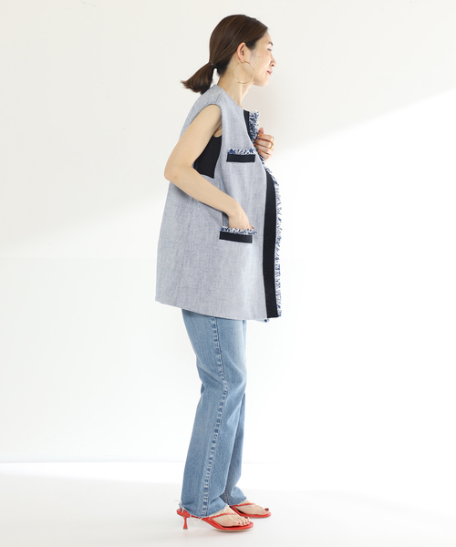 VERMEIL par iena（ヴェルメイユパーイエナ） ベスト - ネイビー