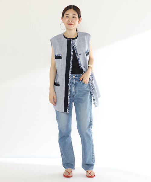 VERMEIL par iena（ヴェルメイユパーイエナ） ベスト - ネイビー