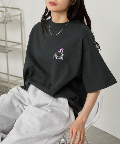 MONO-MART（モノマート） tシャツ 半袖 ワンポイントデザイン刺繍