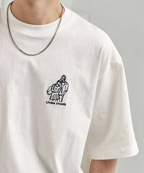 MONO-MART tシャツ ワンポイントデザイン刺繍 アソート オーバー