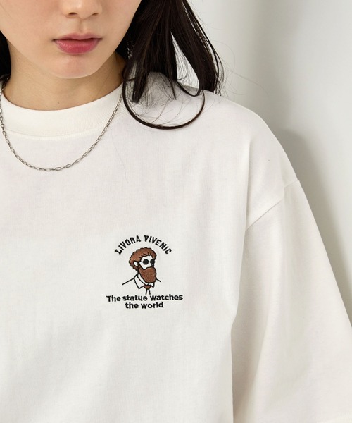 【希少Lサイズ】オフホワイト　ワンポイント　刺繍ロゴ入り　バックアローTシャツ OFFWHITE(オフホワイト) バックアローTシャツOMAA027R19185015