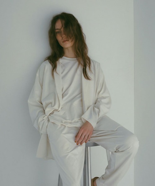 three dots パウダリーコットンジャケット(M OFF WHITE
