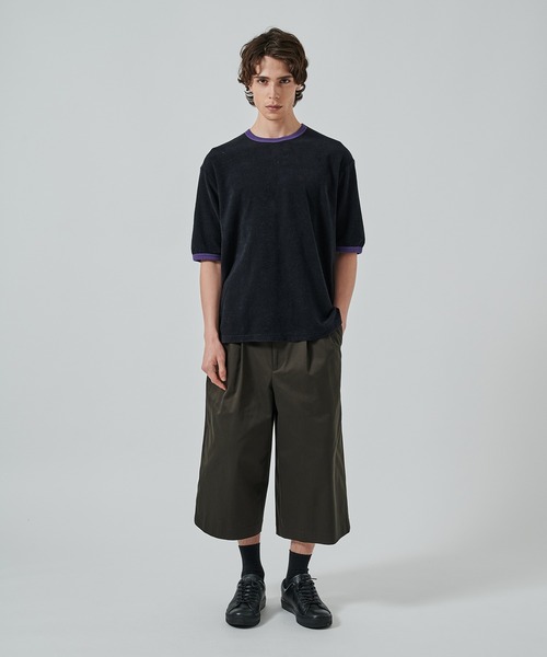 ORGANIC COTTON PILE RINGER PILE TEE ネイビー markaware（マーカウェア） tシャツ ORGANIC COTTON PILE RINGER PILE