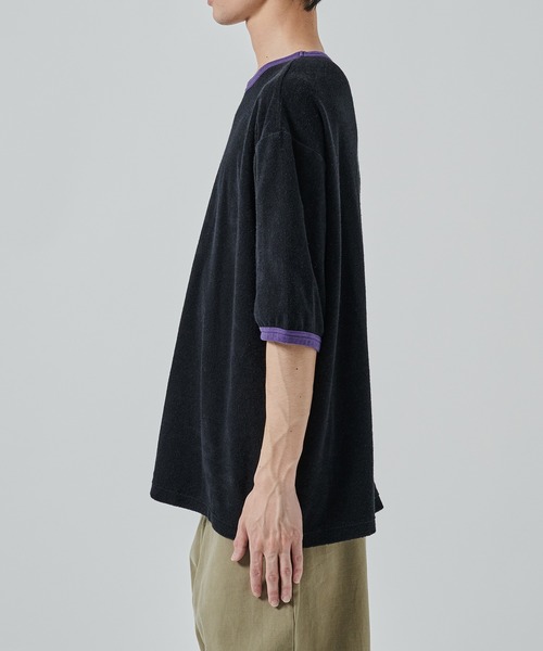 ORGANIC COTTON PILE RINGER PILE TEE ネイビー markaware（マーカウェア） tシャツ ORGANIC COTTON PILE RINGER PILE