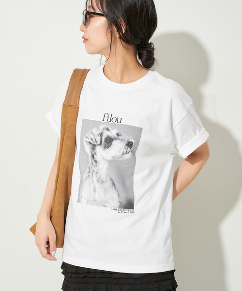 SLOBE IENA tシャツ DOG PHOTO TEE レディース : ZOZOTOWN Yahoo