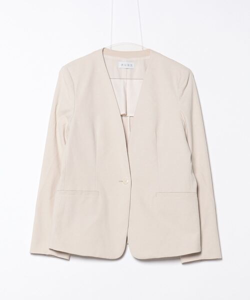 PLST 「PLST」 ノーカラージャケット L ベージュ レディース