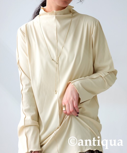 【新品タグ付き】ANTIQUA アンティカ レディース 長袖 アイボリー antiqua 「antiqua」 「patterntorso」長袖カットソー R