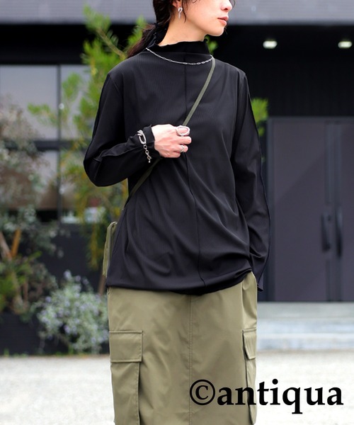 【新品タグ付き】ANTIQUA アンティカ レディース 長袖 アイボリー antiqua オニワッフルトップス ロンT レディース トップス 長袖