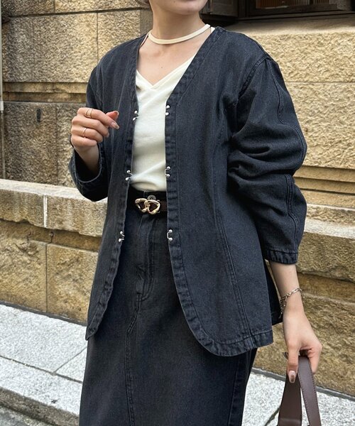 Thevon（ゼヴォン） ブルゾン アウター ペプラムデニムジャケット